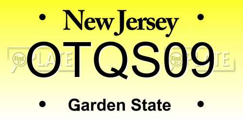 OTQS09 New Jersey License Plate