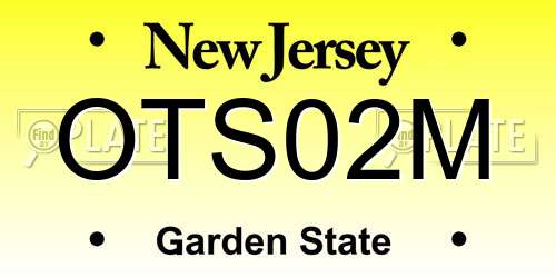 OTS02M New Jersey License Plate