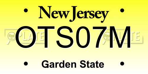 OTS07M New Jersey License Plate