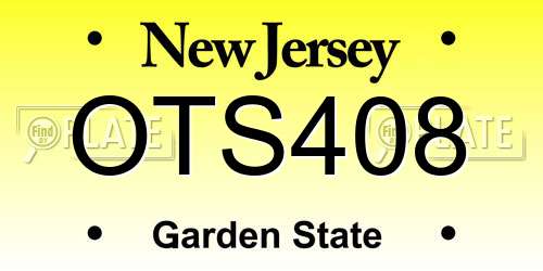 OTS408 New Jersey License Plate
