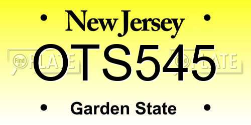 OTS545 New Jersey License Plate