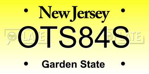OTS84S New Jersey License Plate