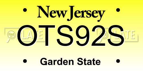 OTS92S New Jersey License Plate