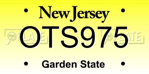OTS975 New Jersey License Plate