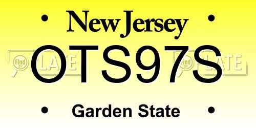 OTS97S New Jersey License Plate