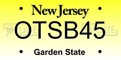 OTSB45 New Jersey License Plate