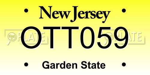 OTT059 New Jersey License Plate