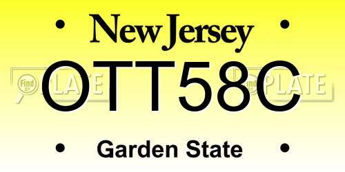 OTT58C New Jersey License Plate