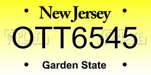 OTT6545 New Jersey License Plate