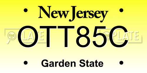 OTT85C New Jersey License Plate