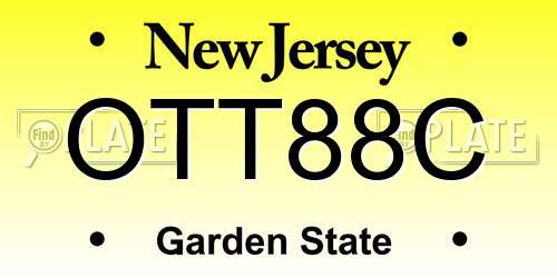 OTT88C New Jersey License Plate