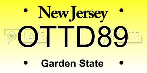 OTTD89 New Jersey License Plate