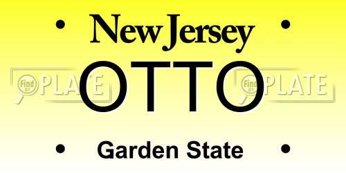 OTTO New Jersey License Plate