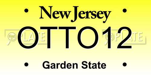 OTTO12 New Jersey License Plate