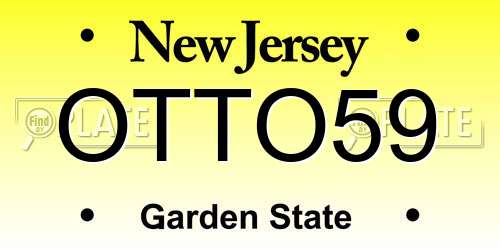 OTTO59 New Jersey License Plate