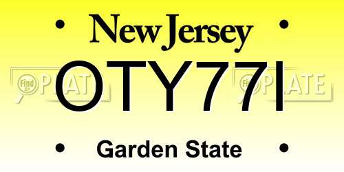 OTY77I New Jersey License Plate