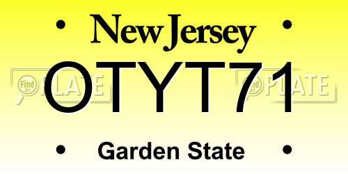 OTYT71 New Jersey License Plate