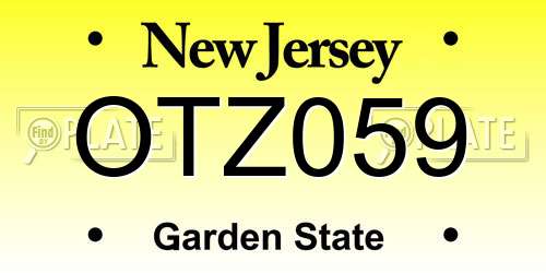 OTZ059 New Jersey License Plate