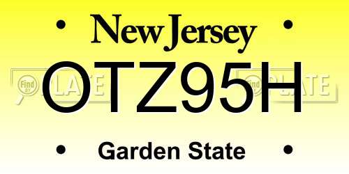 OTZ95H New Jersey License Plate