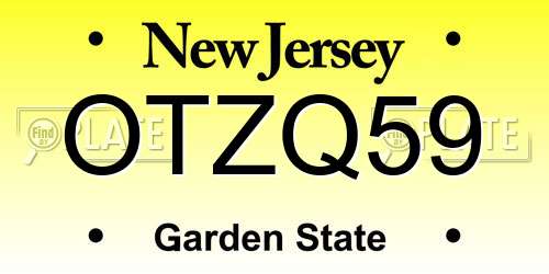 OTZQ59 New Jersey License Plate