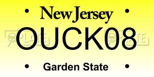 OUCK08 New Jersey License Plate