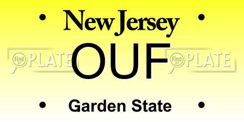 OUF New Jersey License Plate