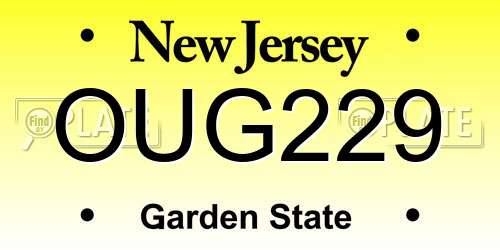 OUG229 New Jersey License Plate