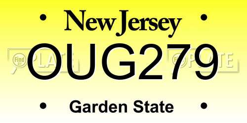 OUG279 New Jersey License Plate