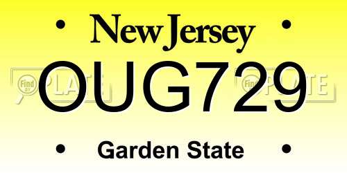 OUG729 New Jersey License Plate