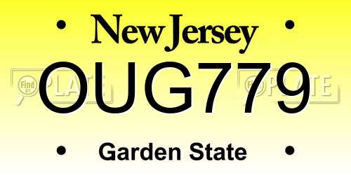 OUG779 New Jersey License Plate