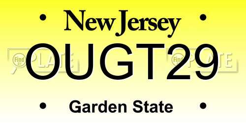 OUGT29 New Jersey License Plate