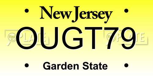 OUGT79 New Jersey License Plate