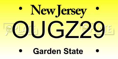 OUGZ29 New Jersey License Plate