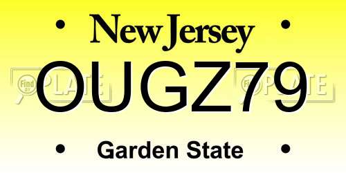 OUGZ79 New Jersey License Plate