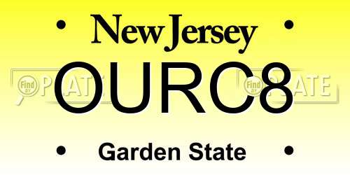 OURC8 New Jersey License Plate