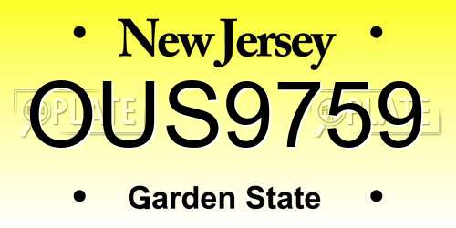 OUS9759 New Jersey License Plate