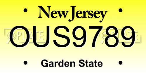 OUS9789 New Jersey License Plate