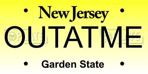 OUTATME New Jersey License Plate