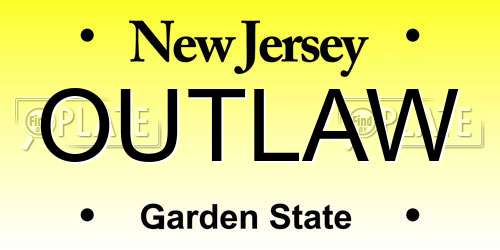 OUTLAW New Jersey License Plate