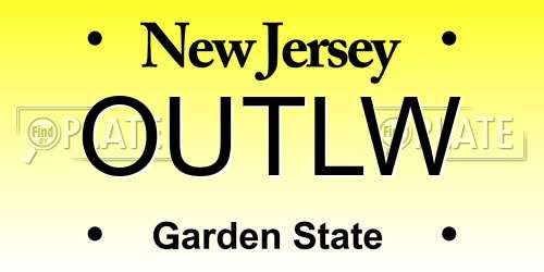OUTLW New Jersey License Plate