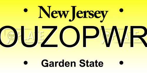 OUZOPWR New Jersey License Plate