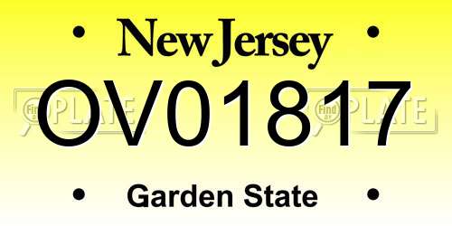 OV01817 New Jersey License Plate
