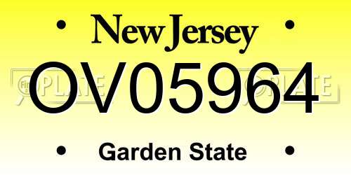 OV05964 New Jersey License Plate