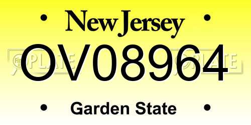 OV08964 New Jersey License Plate