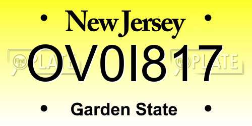 OV0I817 New Jersey License Plate