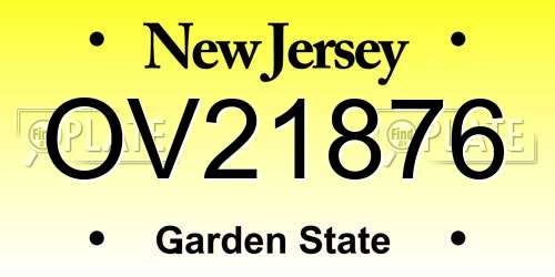 OV21876 New Jersey License Plate