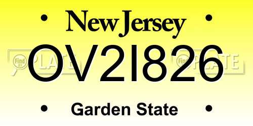 OV2I826 New Jersey License Plate
