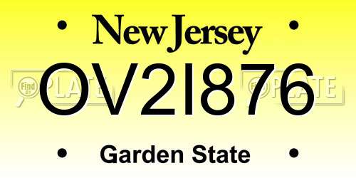 OV2I876 New Jersey License Plate