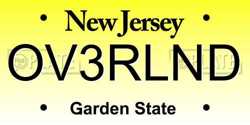 OV3RLND New Jersey License Plate