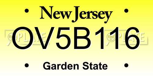OV5B116 New Jersey License Plate